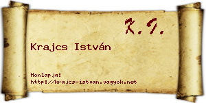 Krajcs István névjegykártya