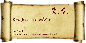 Krajcs István névjegykártya